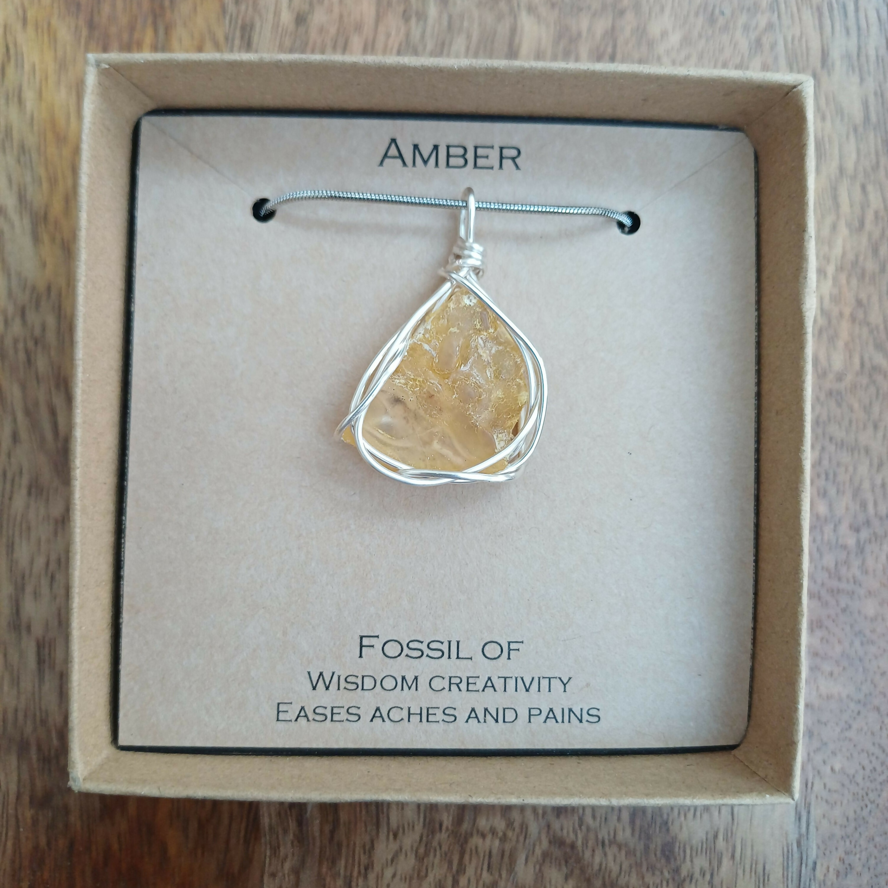 Amber Wire Wrapped Pendant