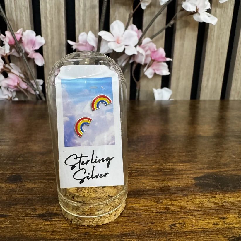 Colour Rainbow Silver Stud