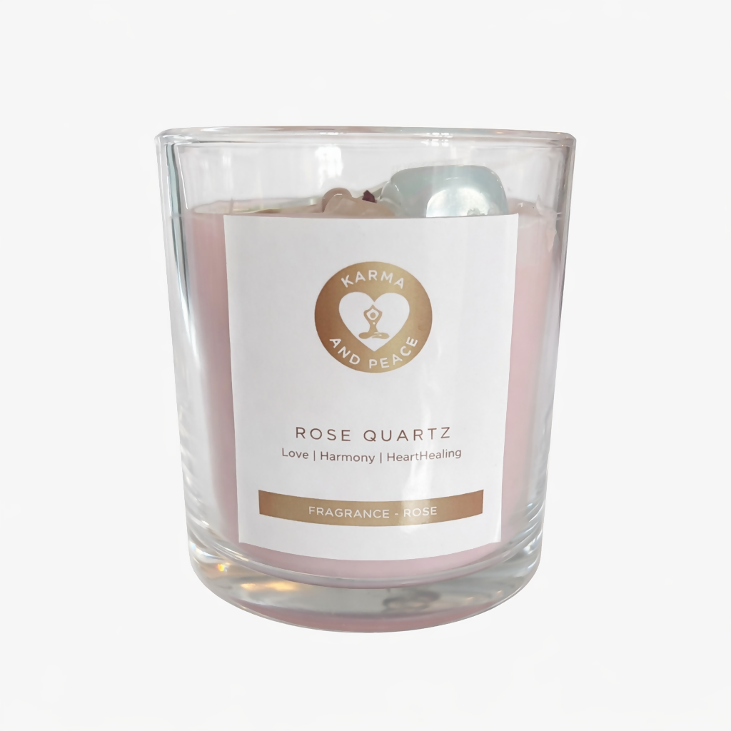 Rose Quartz Crystal Candle