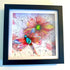 Florals & Dragonfly Mixed Media Framed Artwork