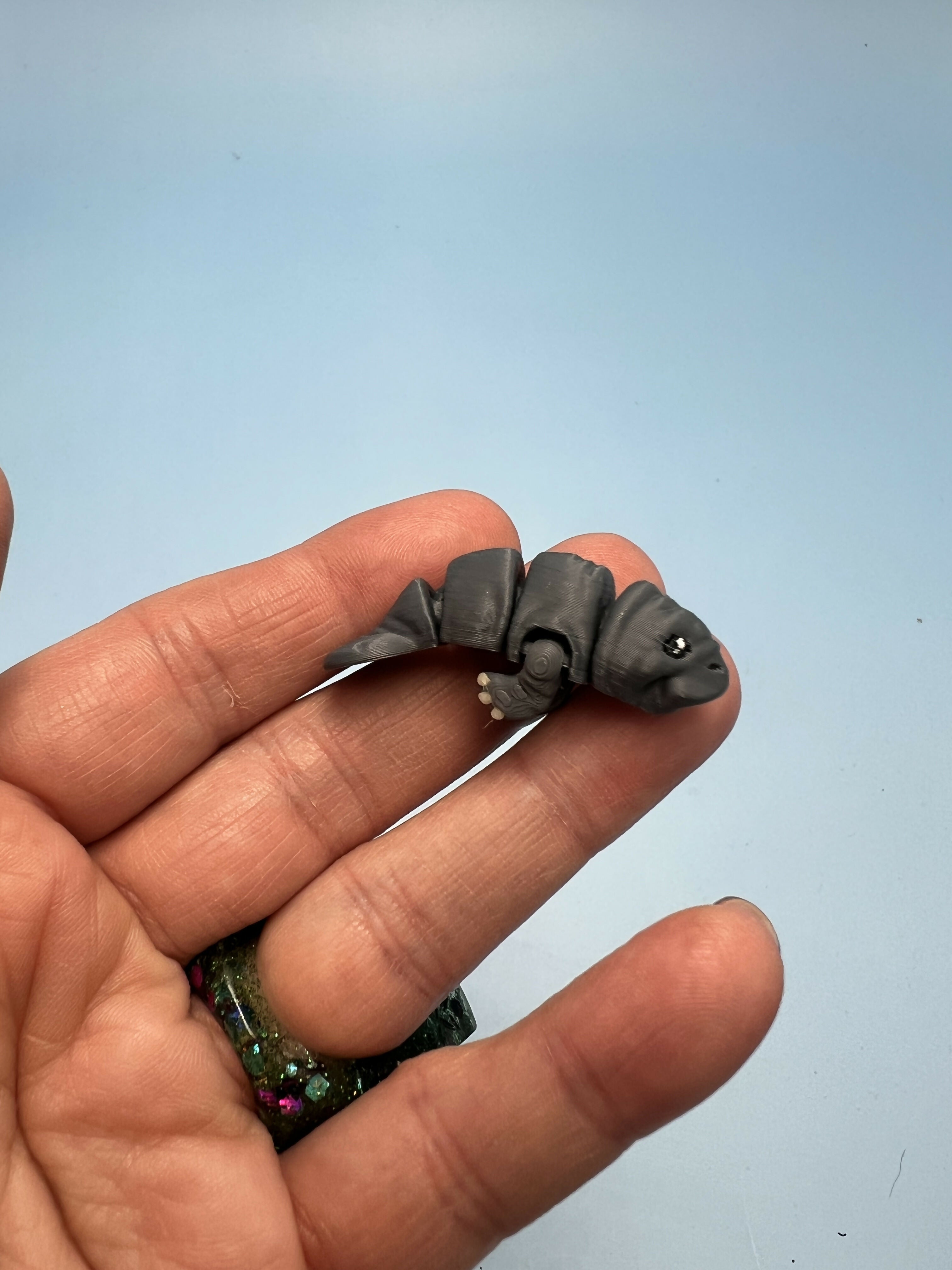 3D Printed Micro Miniatures: Articulated Sensory Fidget Animals friends, Santa Sloth, Santa Raccoon & Manatee 4-5cm