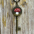 Hand Embroidered Mushroom Key Necklace