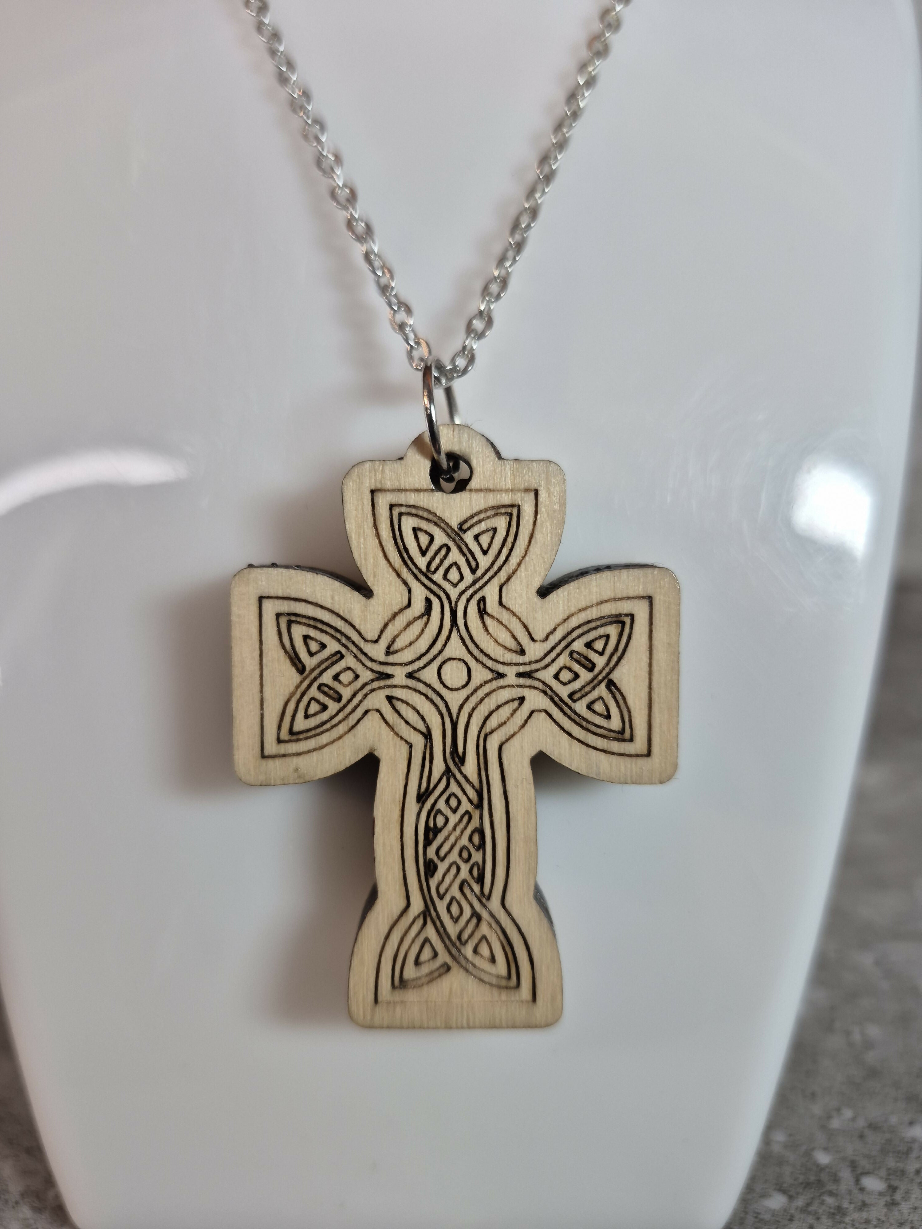 Handcrafted and Engraved Celtic Cross Pendant