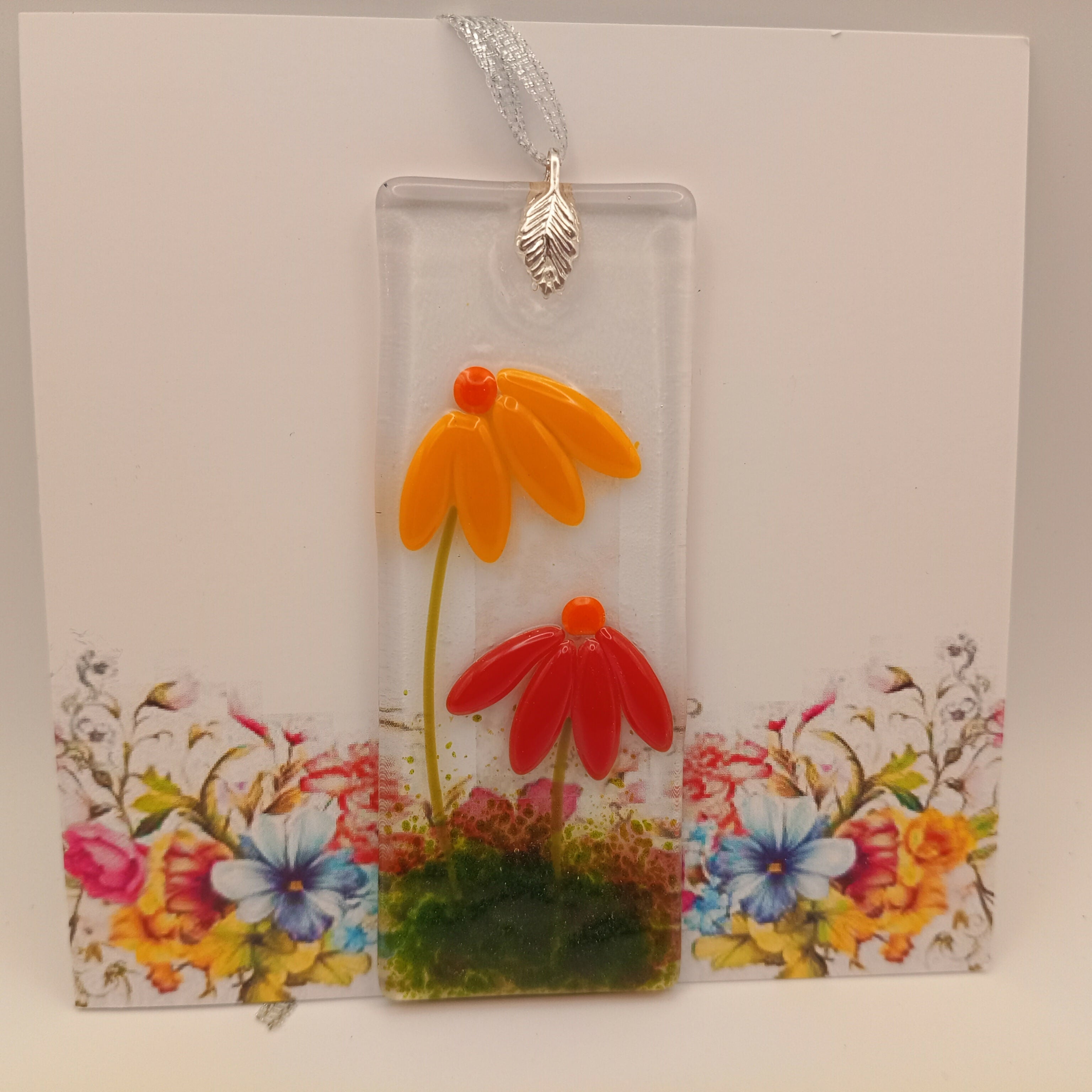 Fused Glass Flower Card