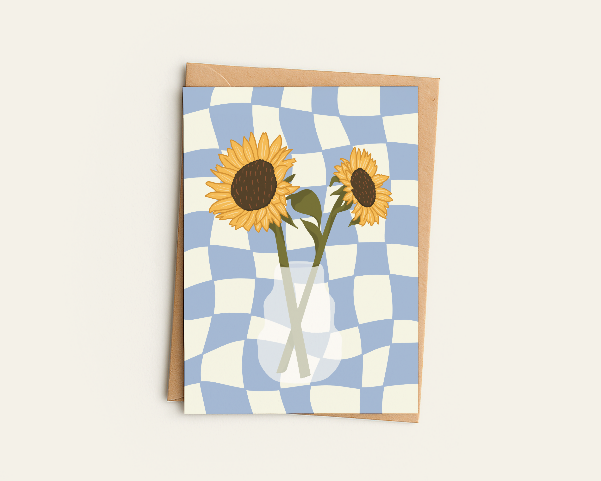 Sunflower Vase Greetings Card
