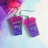 Handmade Purple Pink Witches Brew Cups Resin Halloween Earrings