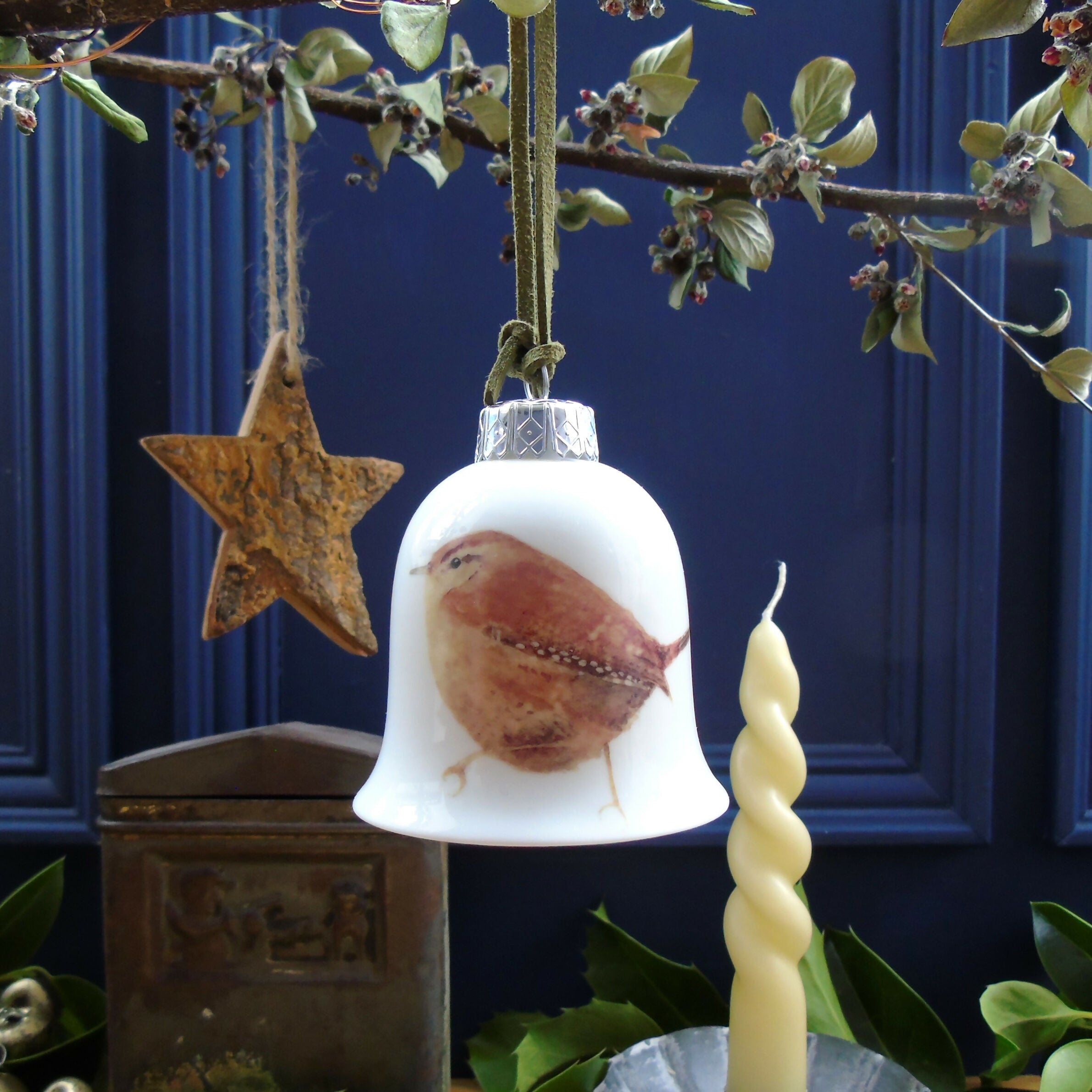 Fine Bone China Wren Bell Decoration