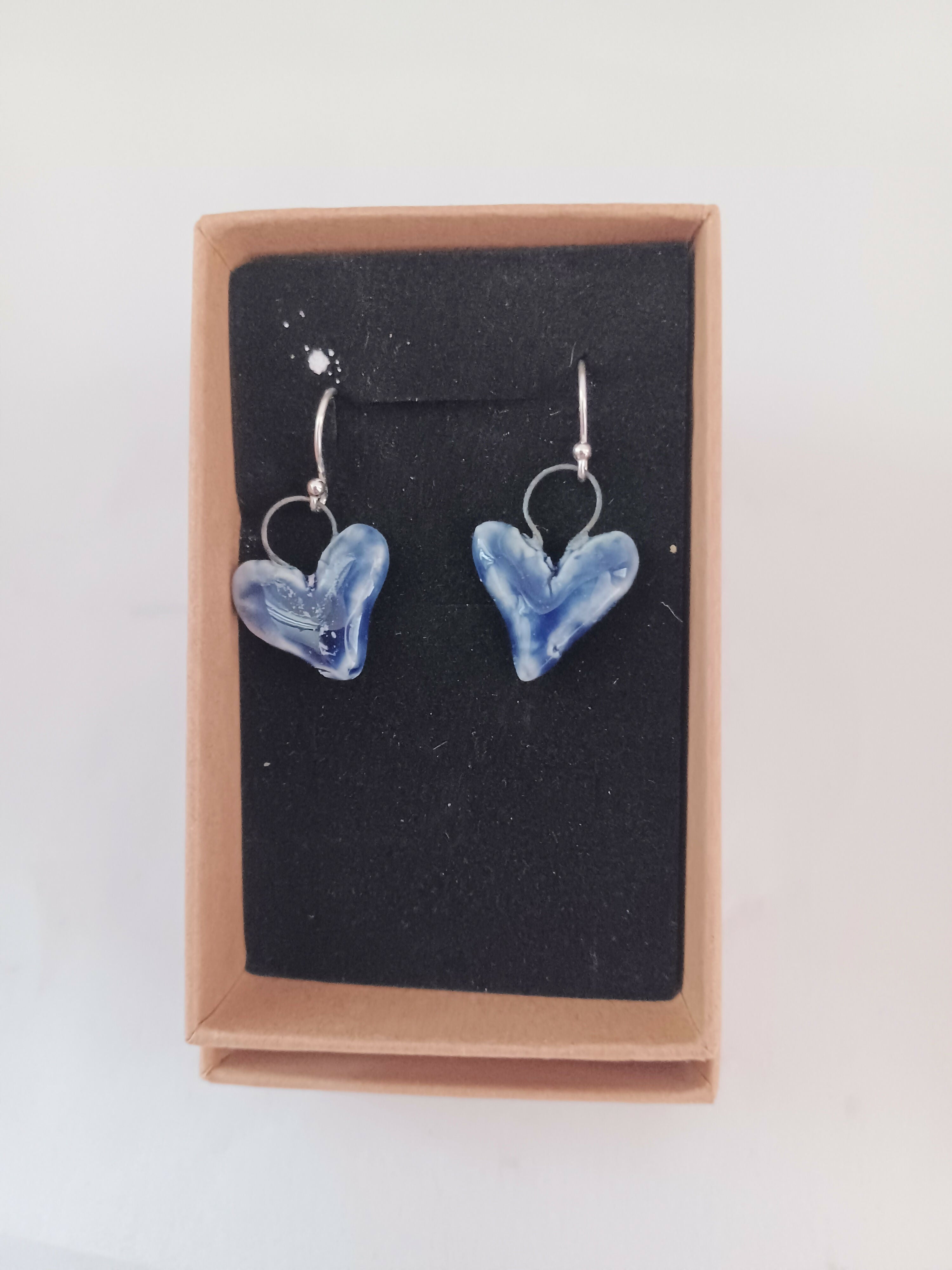 Ceramic Heart Earrings