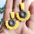 Flower Dangle Earrings – Polymer Clay Textured Earrings, Dainty Earrings, Handmade Clay Jewellery