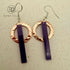 Purple Acrylic Bar & Hand-Hammered Copper Earrings