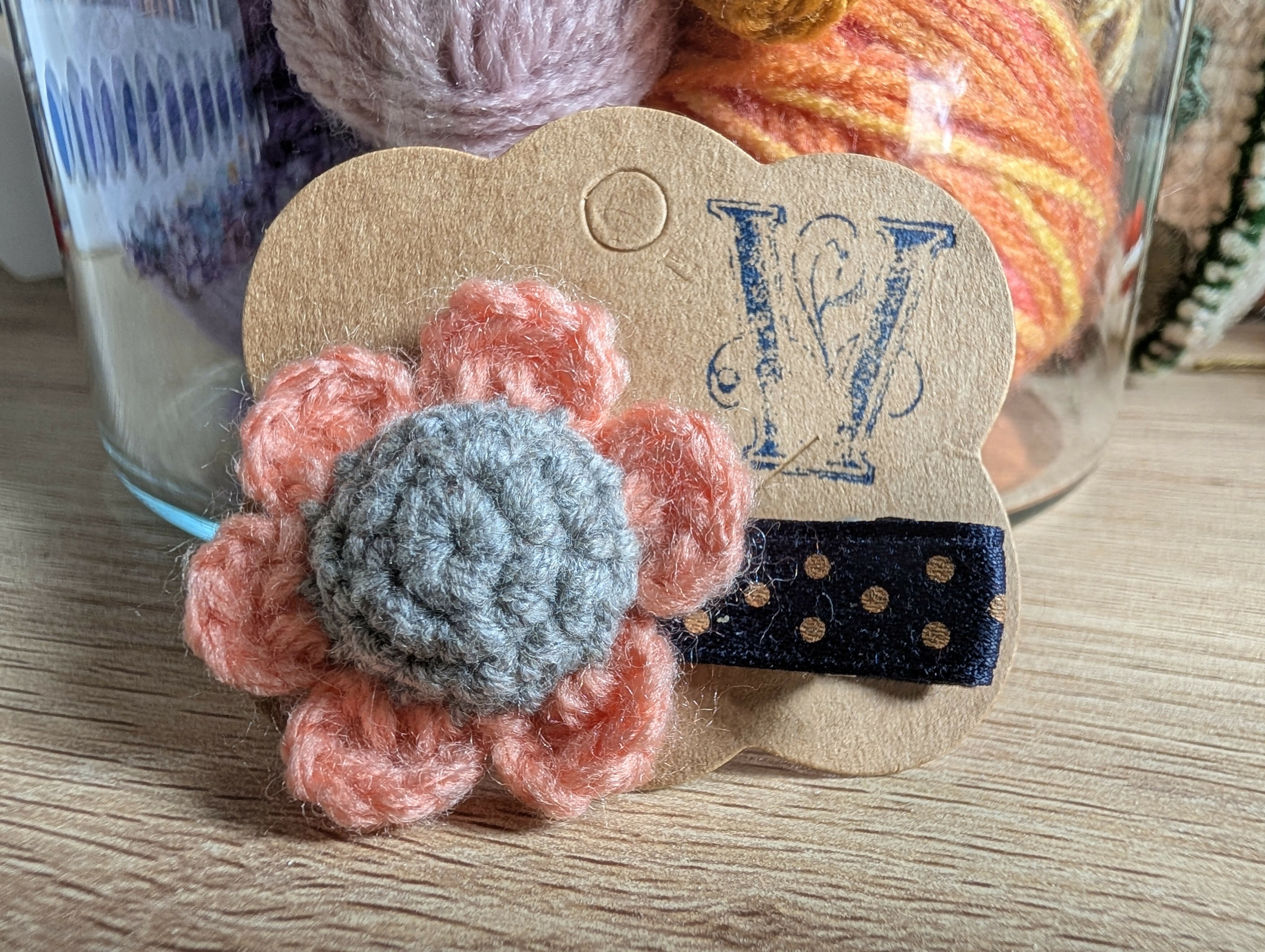 Hair Accessory - peach flower hair clip