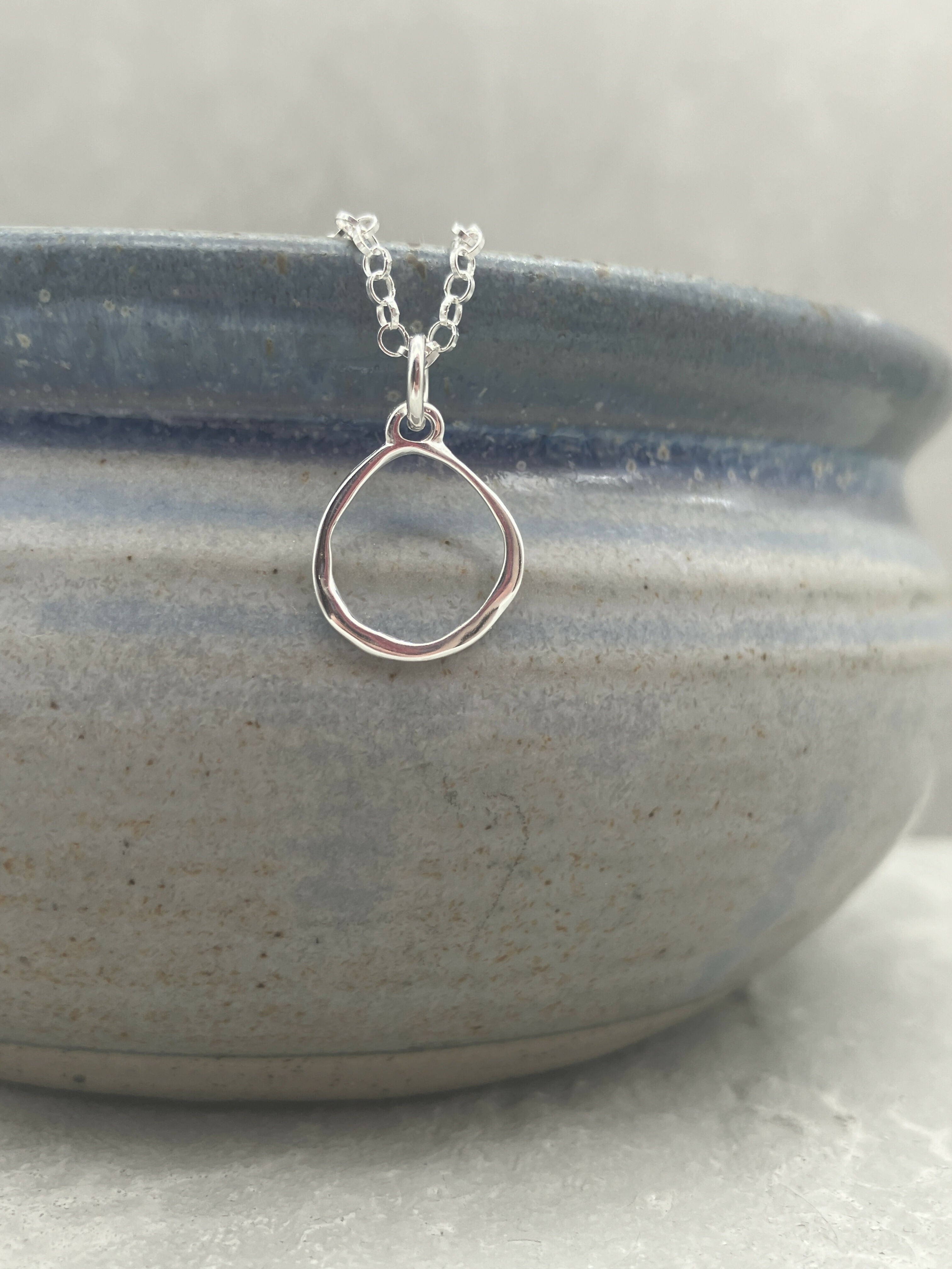 Organic Circle Silver Pendant