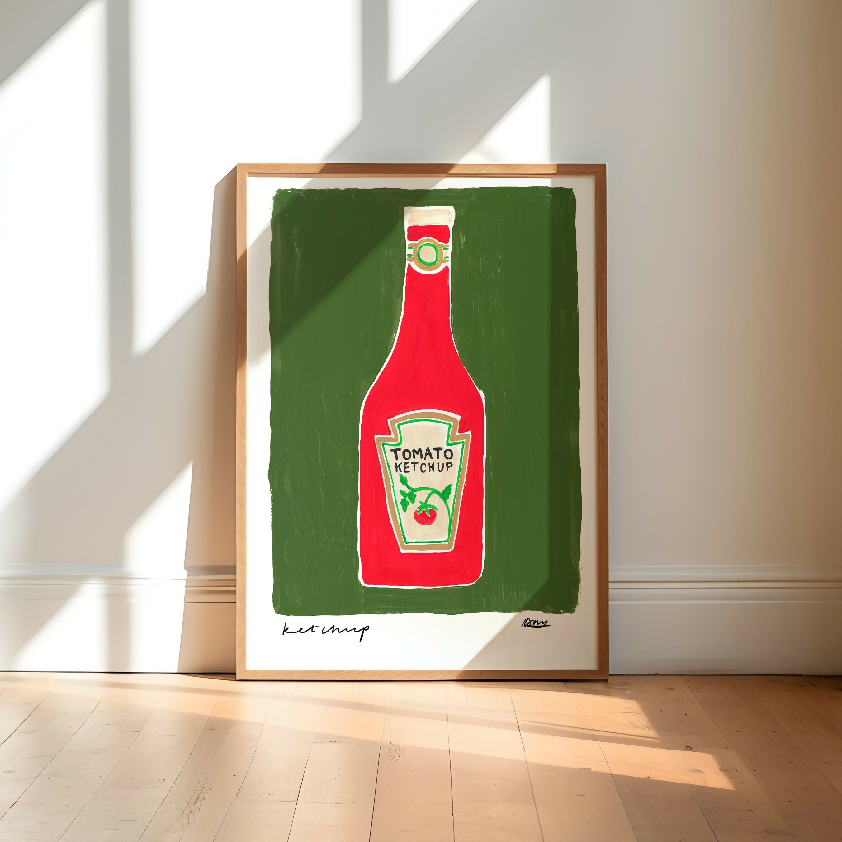Ketchup Hand Painted Art Print
