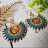 Tropical Blue Macrame Earrings; Boho Colourful Dopamine Colourful Statement Earrings