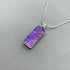Pink & Purple Flower Dichroic Fused Glass Pendant with Silver Plated Chain - Handmade by Jade Tapson Glass.