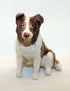 Ceramic red merle Border collie dog sculpture