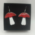 Red and White Enamel Mushroom Earrings
