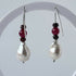 HEALING CRYSTAL & STERLING SILVER ROOT CHAKRA EARRINGS WITH BAROQUE PEARLS