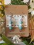 Blue Turquoise and Howlite Wire Wrapped Crystal Bead Earrings