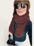 MID REGULAR LENGTH , PREMIUM CHENILLE - COSY LUX VELVET CHUNKY SCARF - CACAO COLOUR