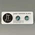 Ice Blue Dichroic Fused Glass Sterling Silver Stud Earrings - Handmade by Jade Tapson Glass.
