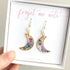 Forget Me Not Multicolour Real Flower Moon Earrings Gold Plated