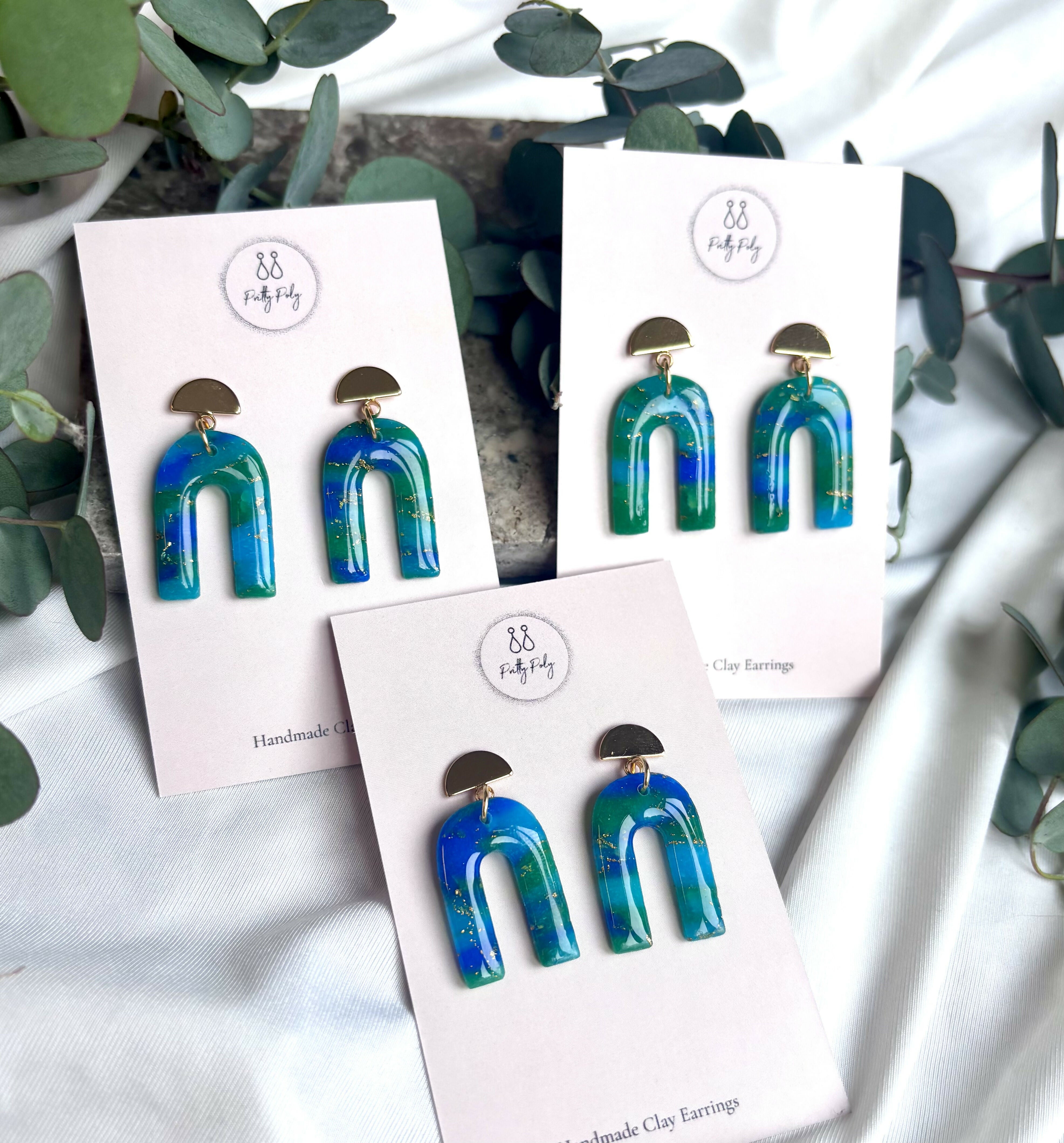 Ocean Dream Collection - Arch Polymer Clay Earrings