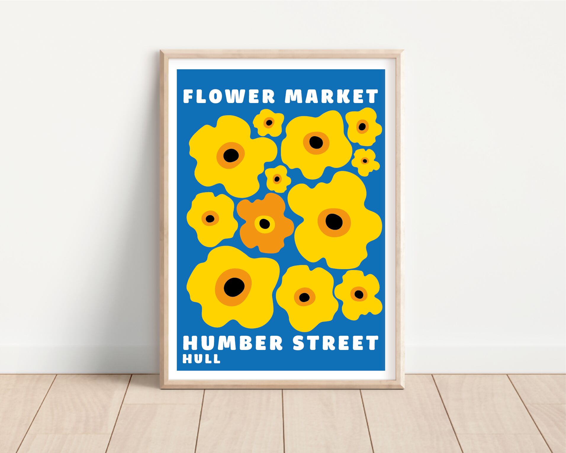 A5 Humber Street Flower Market Print - Blue