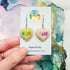 Handmade Pastel Frilly Hearts Boss Babe Resin Earrings