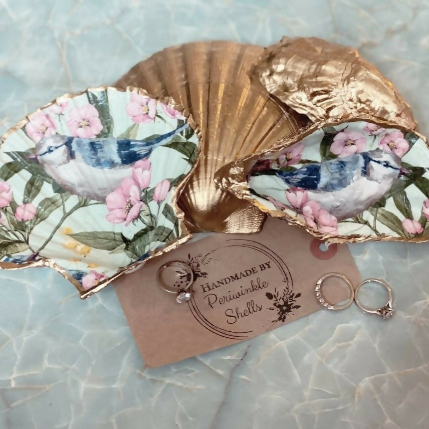 Handcrafted Bird Scallop Shell | Unique Coastal Decor | Art & Soul

