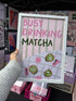 Busy Drinking Matcha Print – Pink Coffee Shop Print