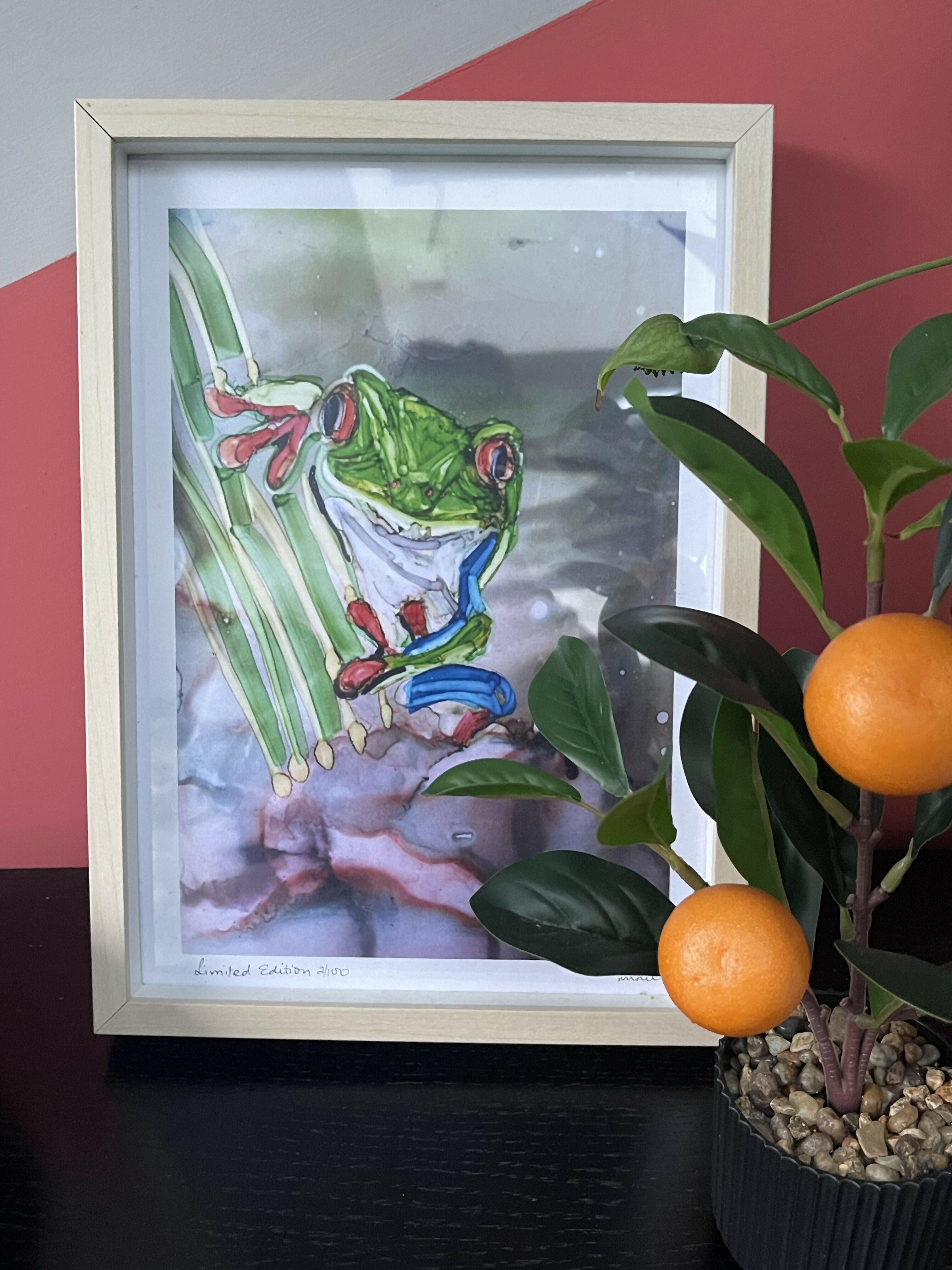 Cheeky Chappy Green and Red Frog - Limited Edition Print