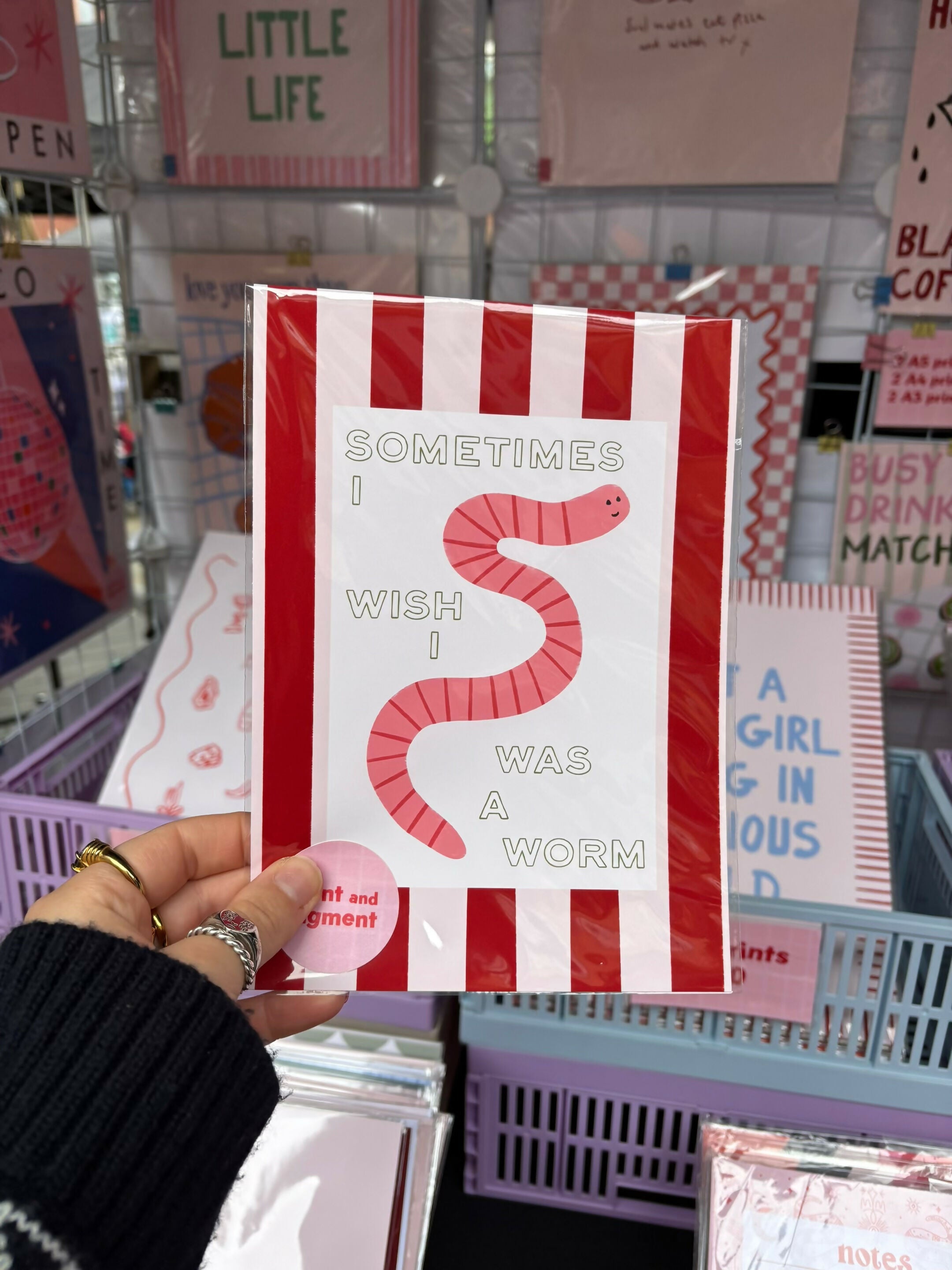 Sometimes I Wish I Was a Worm Print – Funny Hand Drawn Print