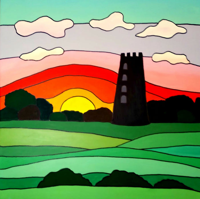 Framed mini print - "Sunset at Black Mill, Beverley"