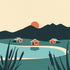 Red Lake Houses, A4 Print