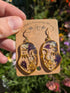 PURPLE CORNFLOWER LADY FACE EARRINGS