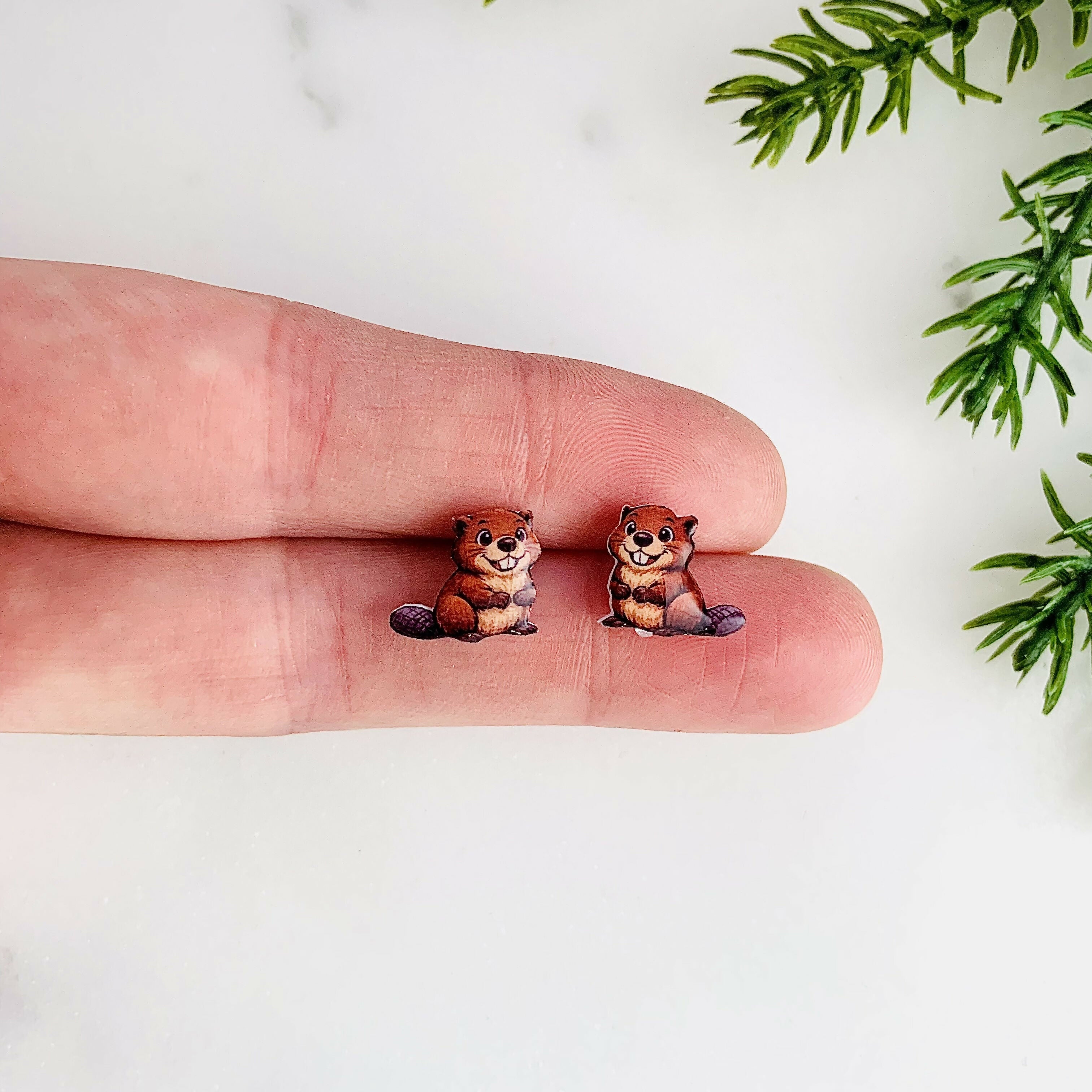Beaver Stud Earrings