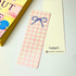 Light Pink Gingham with a Blue Bow 15 x 5 cm Bookmark