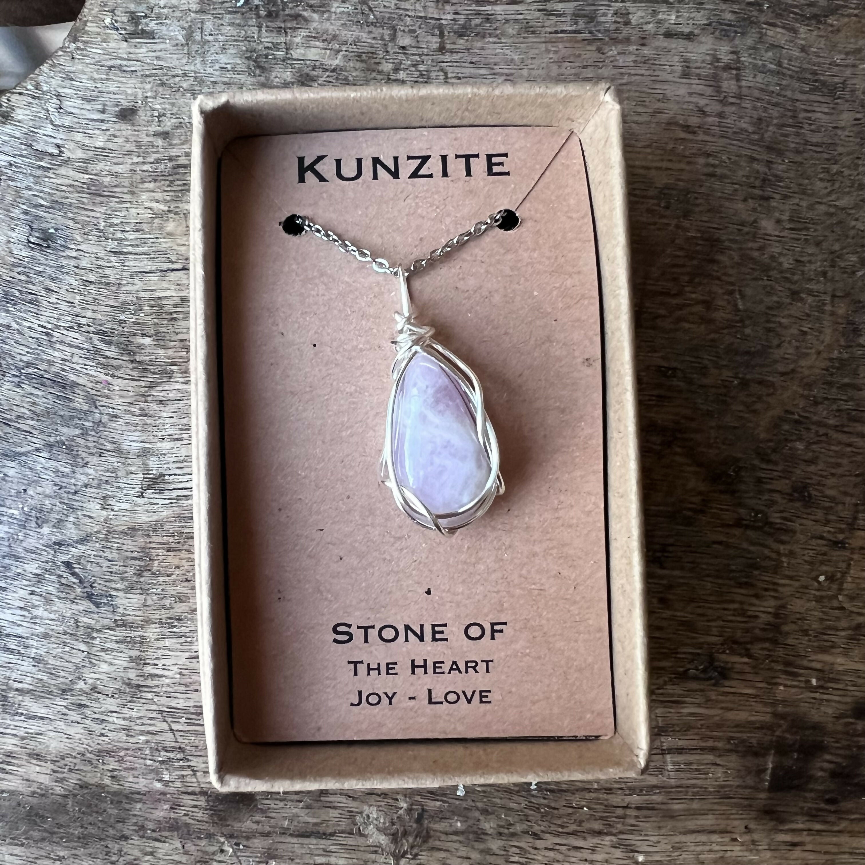 Kunzite Wire Wrapped Pendant