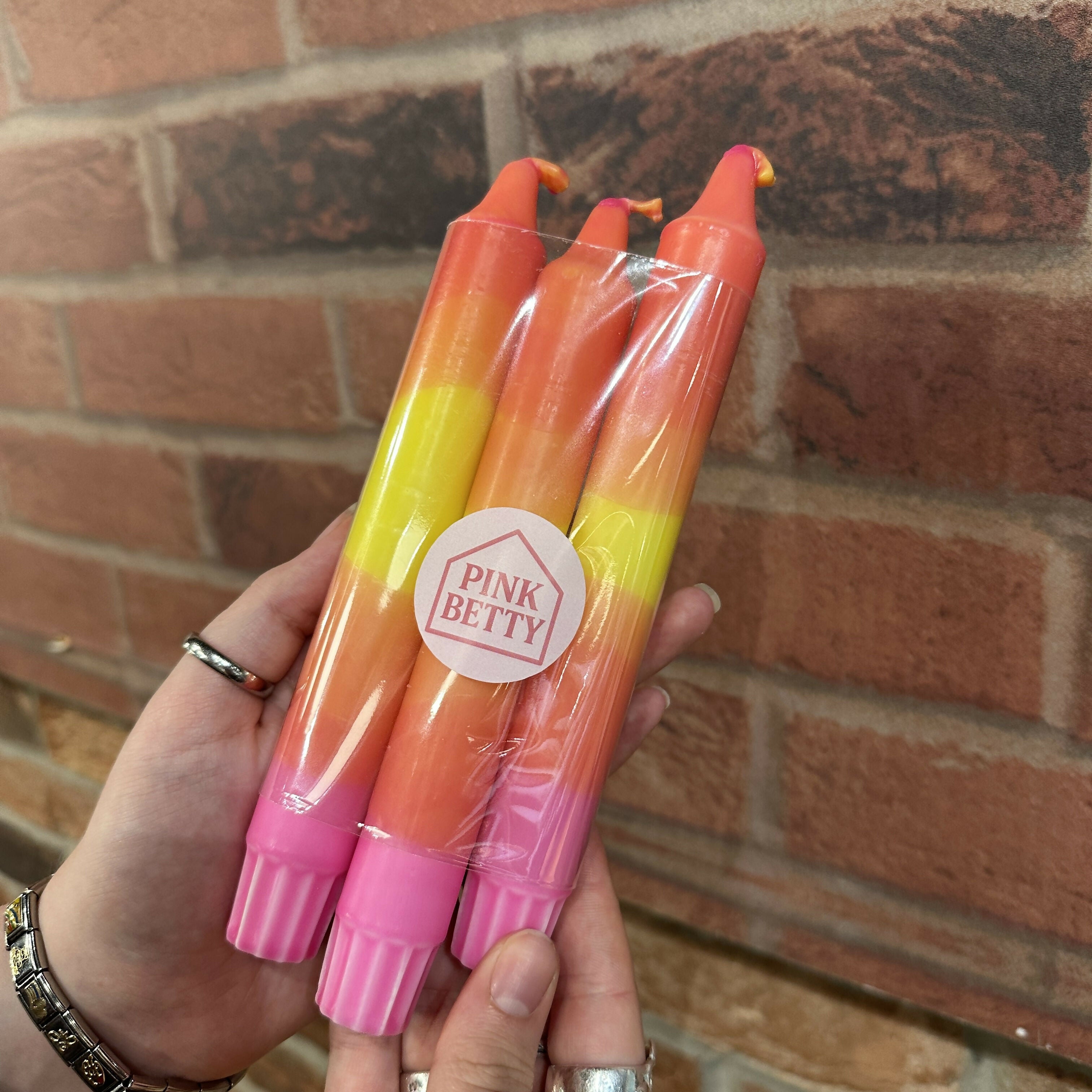 Pack of 3 Unscented Candles - Various Colours - Holders Sold Separately