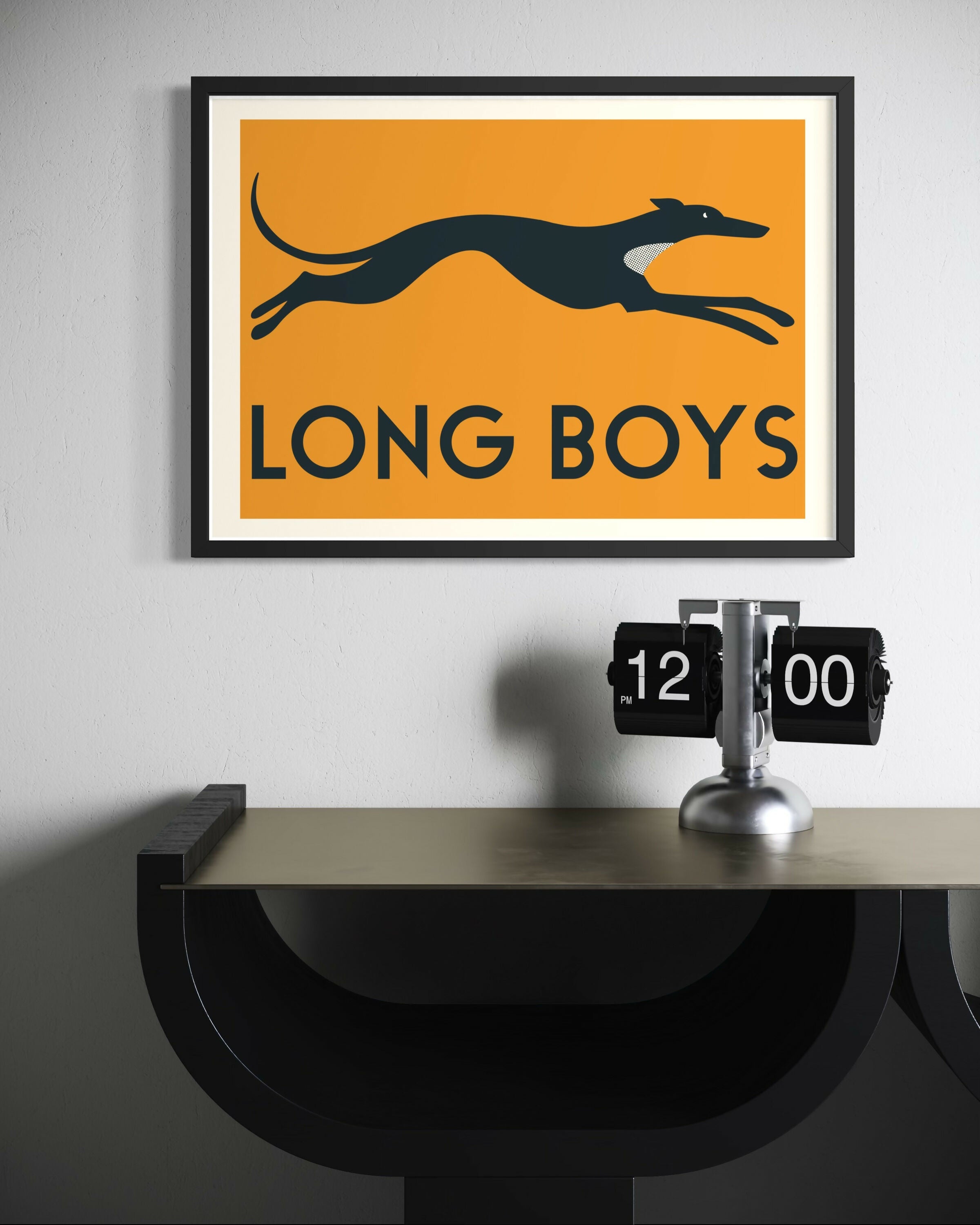 Long Boys Greyhound Retro Print
