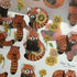 Red Panda & Sunflower Glitter Sticker Sheet & Art Print