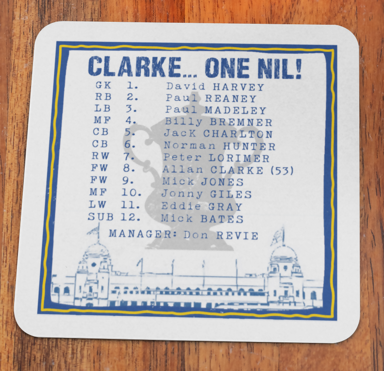Leeds Utd Coaster 1972 CUP FINAL Design SET OF 2