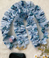 Handmade Ruffled Crossbody Phone Strap Light Blue with floral prints
