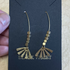 Beaded Long Drop Brass Earrings