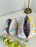 Quilted Toiletry Bag with zipper Meadow Print Handmade in UK