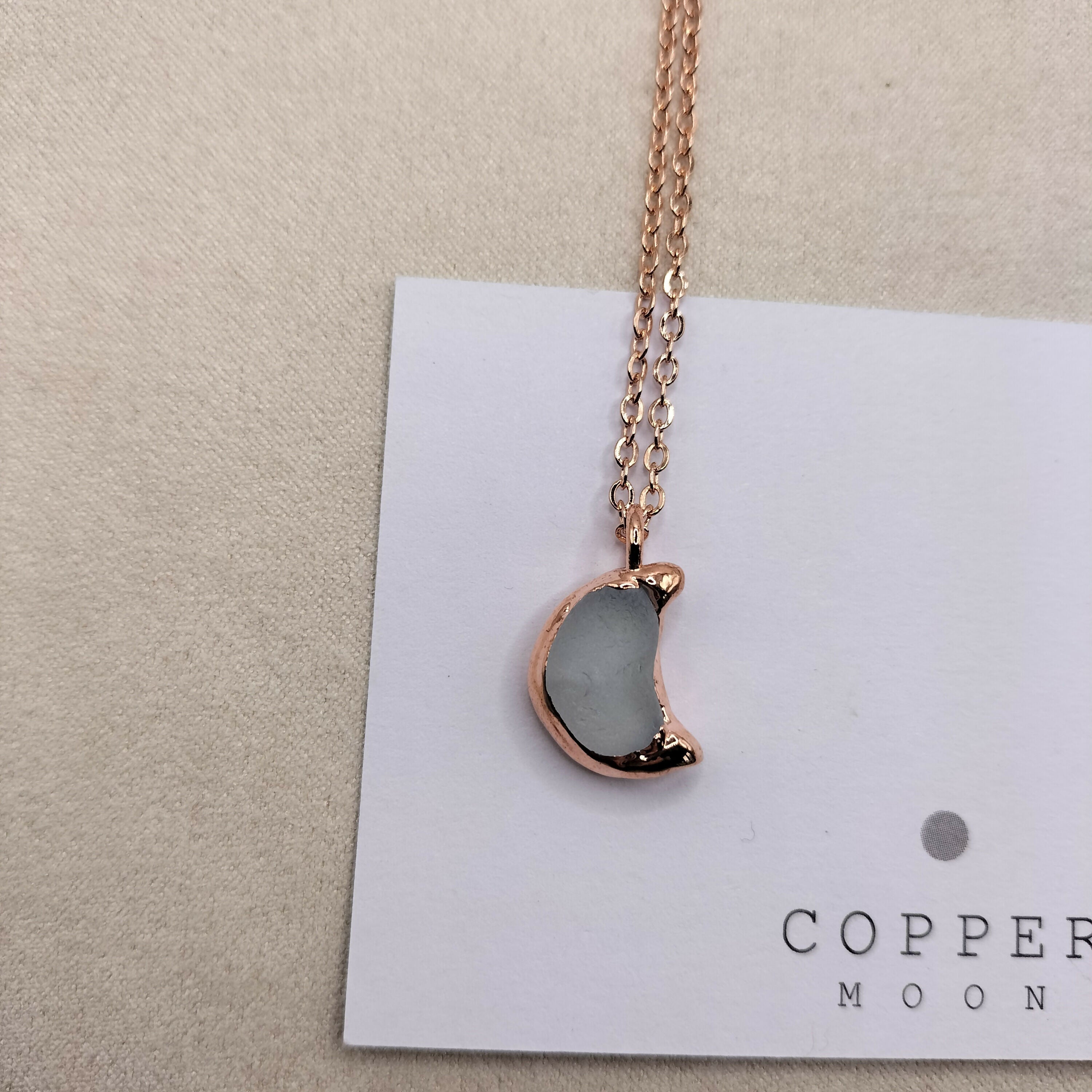 Seaglass Crescent Moon Necklace