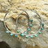 Handmade Sterling Silver Turquoise Beaded Hoop Earrings