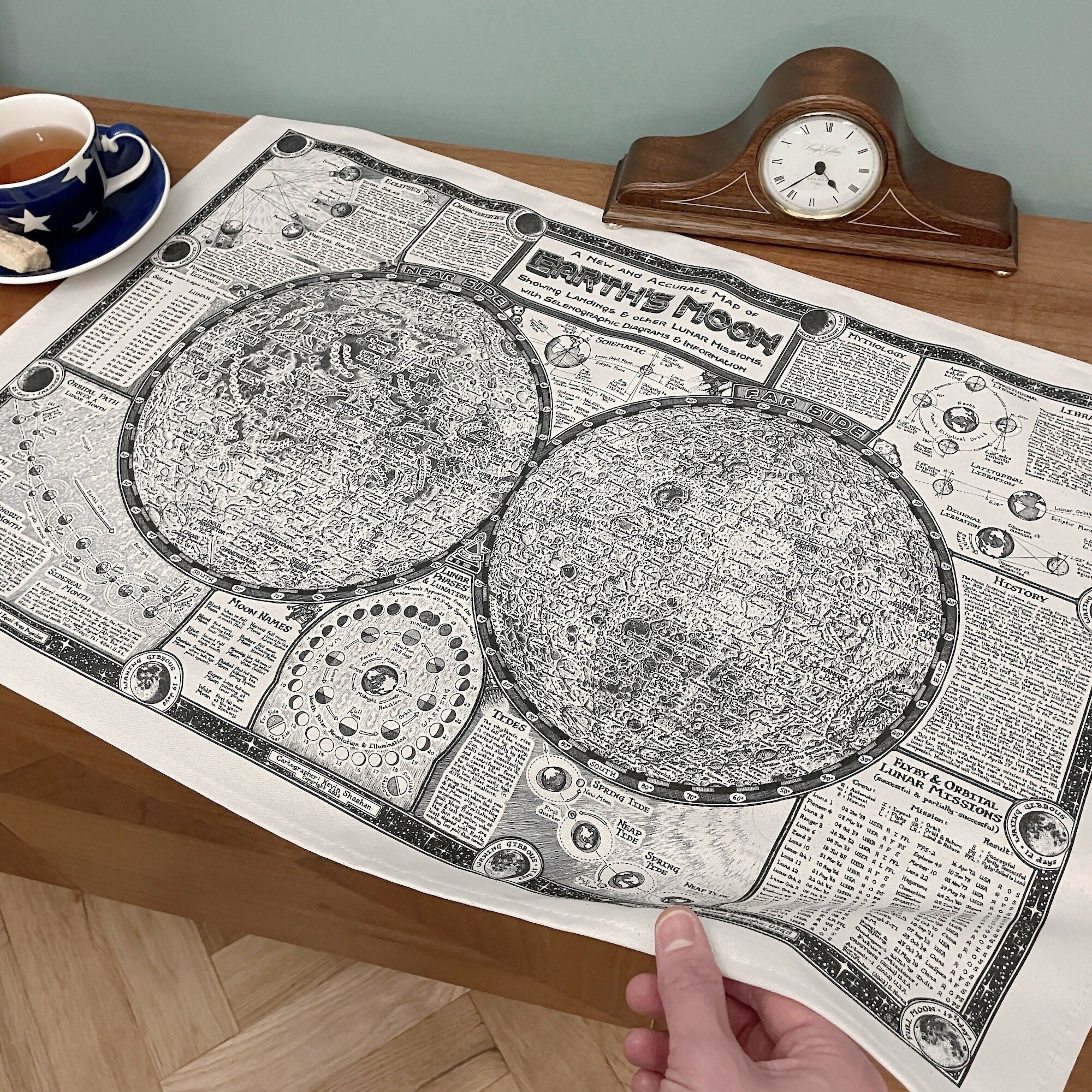 Moon Map Tea Towel