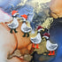 Handmade Autumn Geese With Wellies And Bows Dangle Resin Earrings